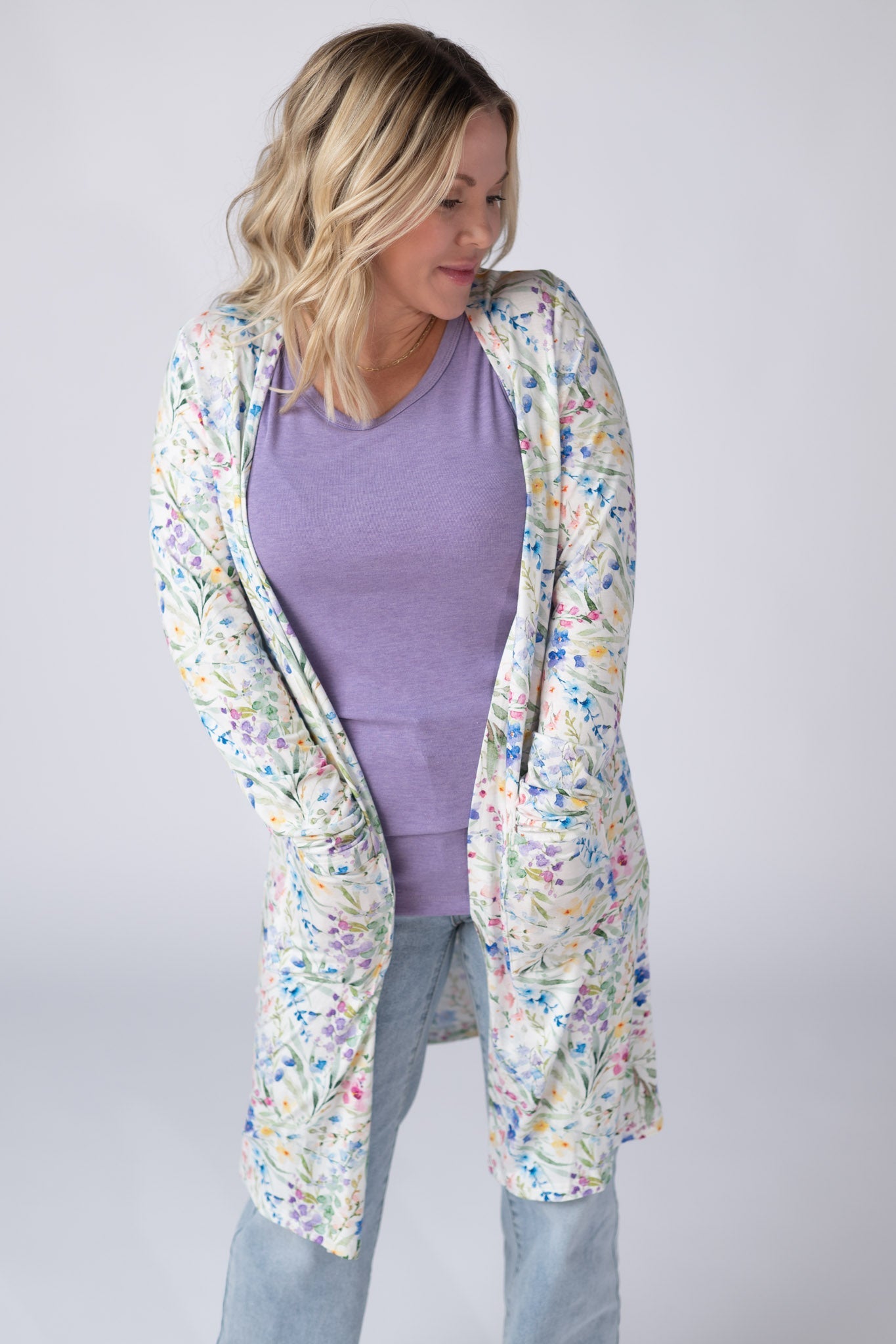 Classic Cardigan - Cottage Floral