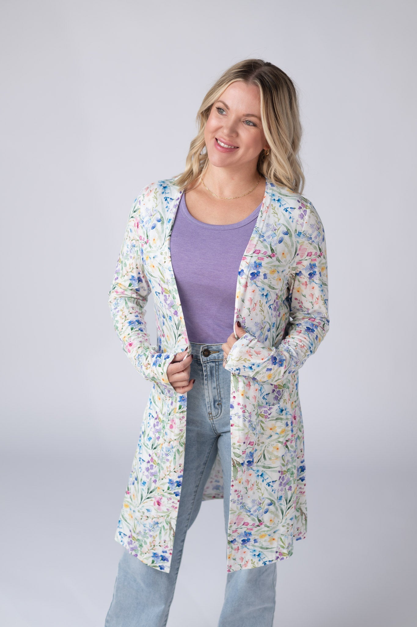 Classic Cardigan - Cottage Floral
