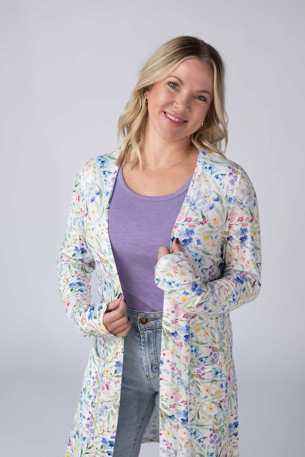 Classic Cardigan - Cottage Floral