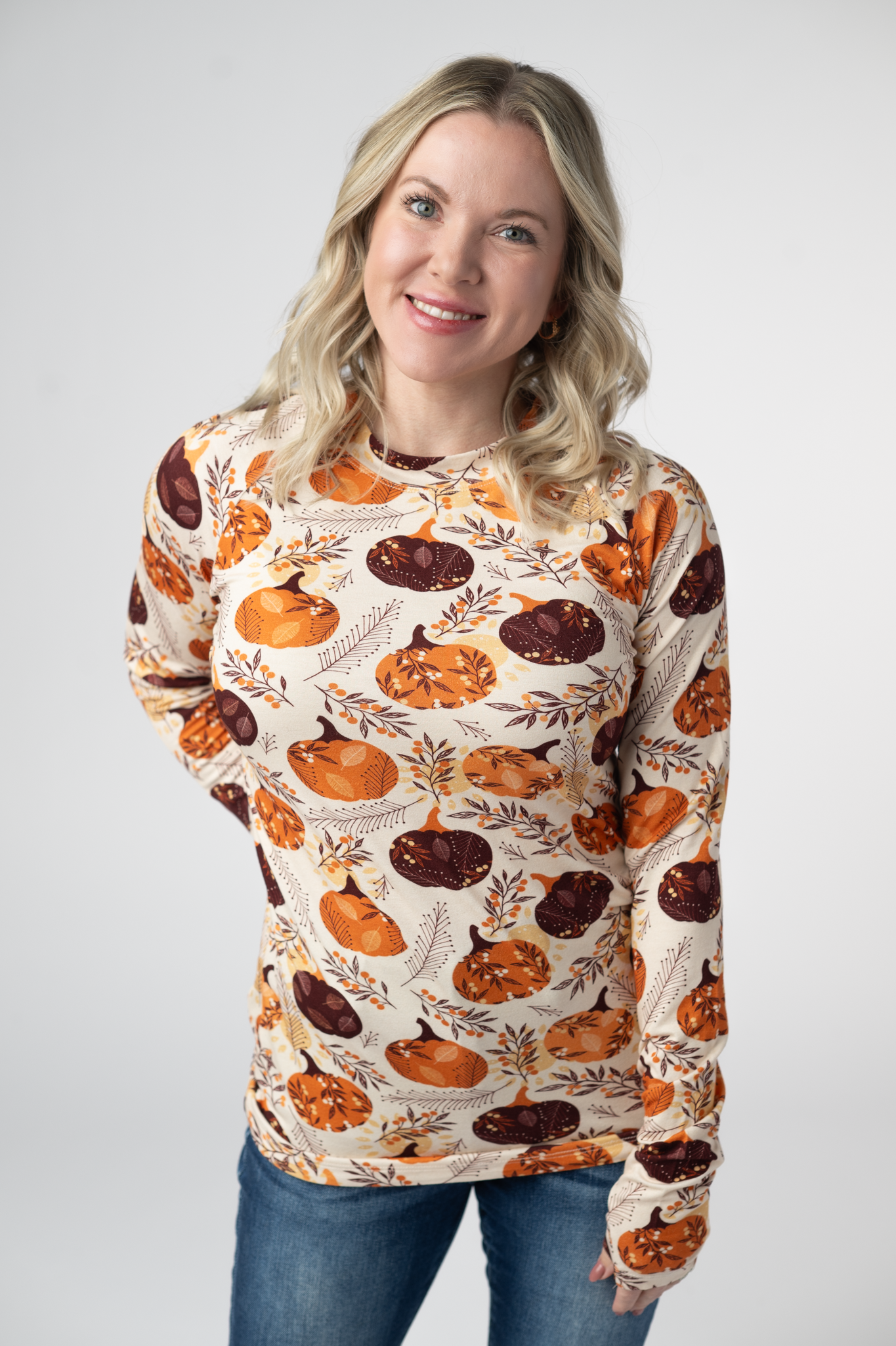 Blair Long Sleeve Top - Autumn Gourds