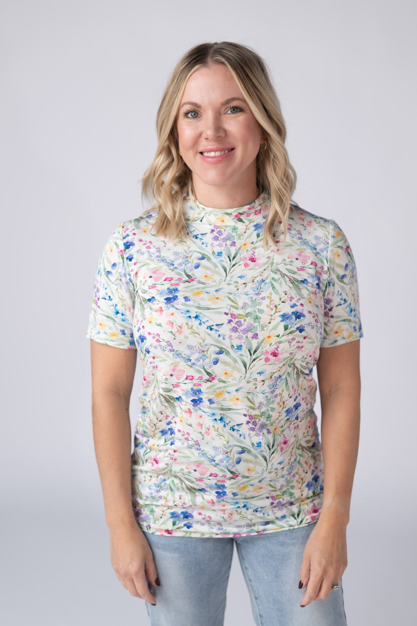 Blair Short Sleeve Top - Cottage Floral