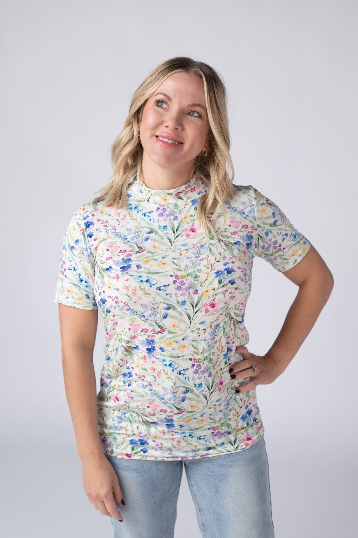 Blair Short Sleeve Top - Cottage Floral