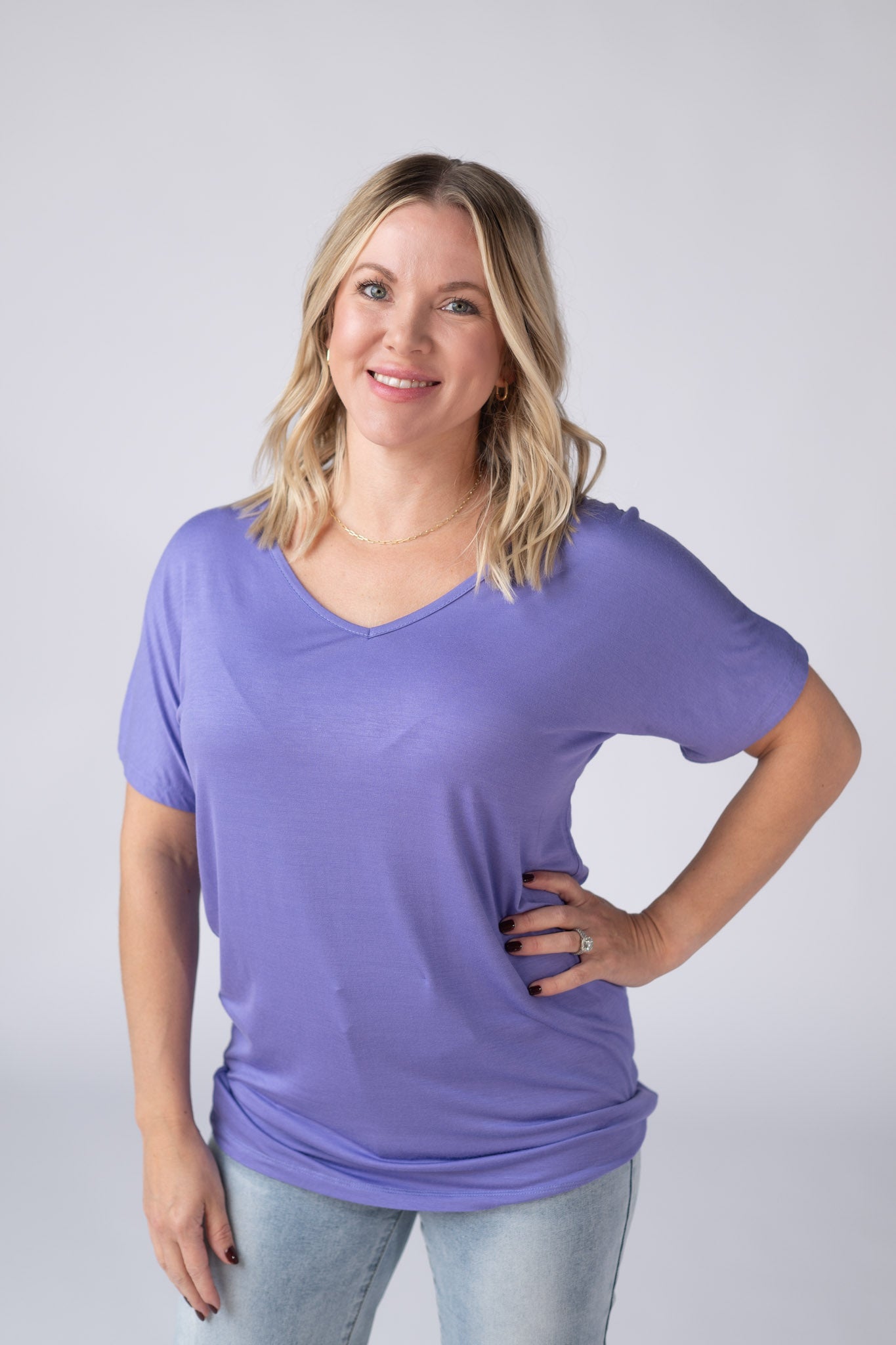 Chloe Cozy Tee - Periwinkle Purple