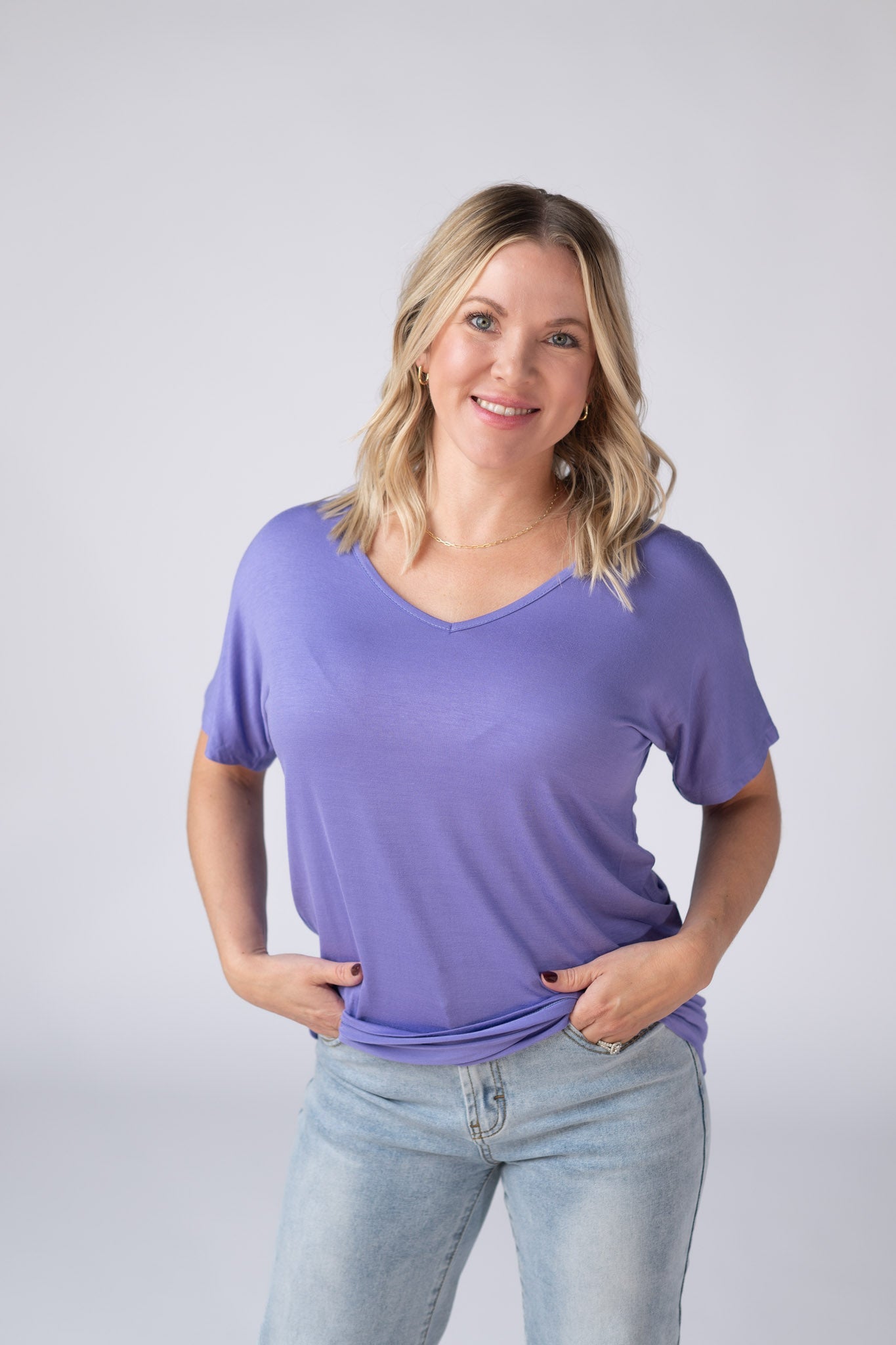 Chloe Cozy Tee - Periwinkle Purple