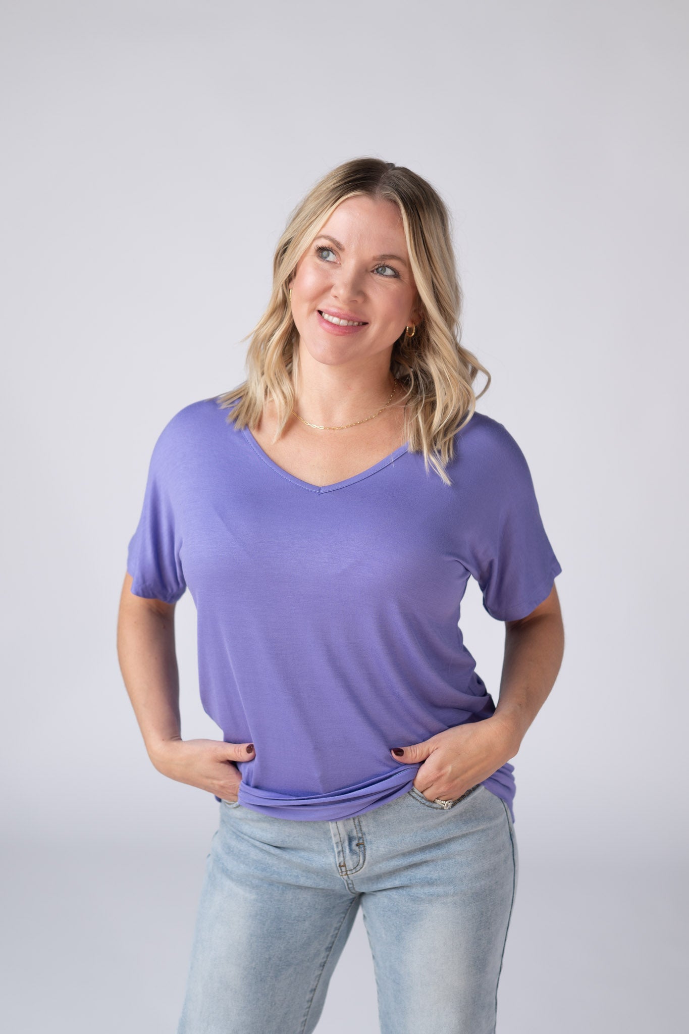 Chloe Cozy Tee - Periwinkle Purple
