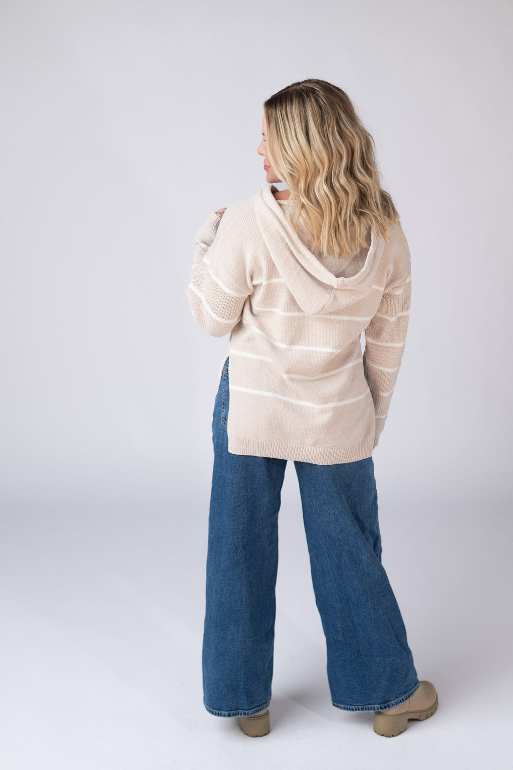 Maddie Striped Hoodie - Natural