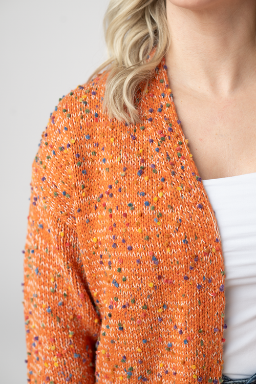 Carly Confetti Dot Cardigan - Pumpkin