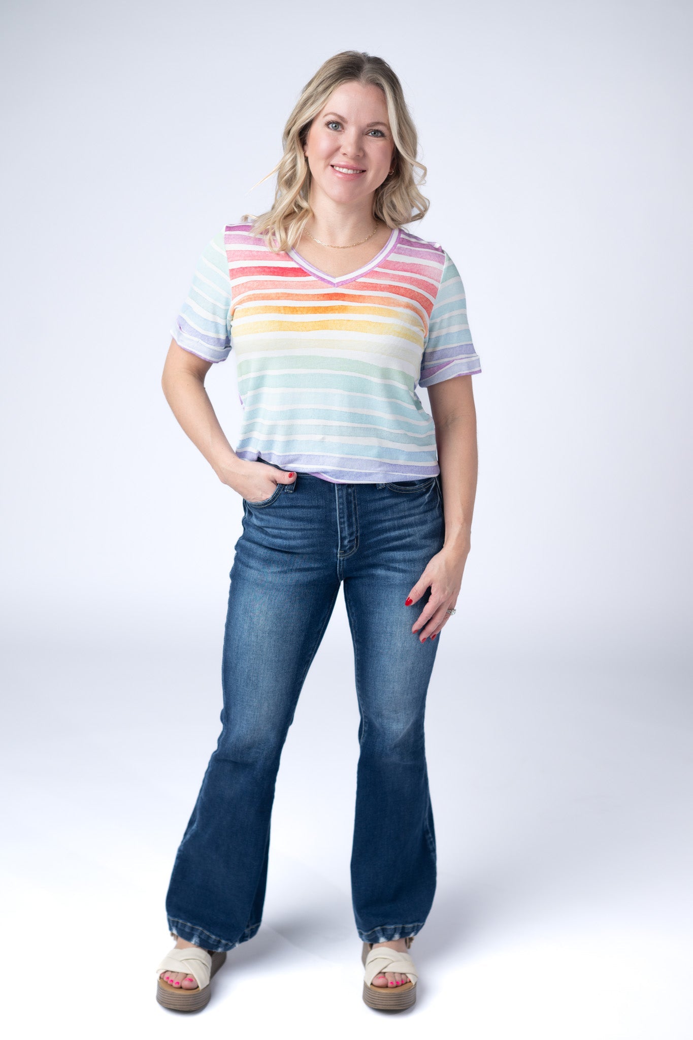 Sophie Top - Rainbow Stripes