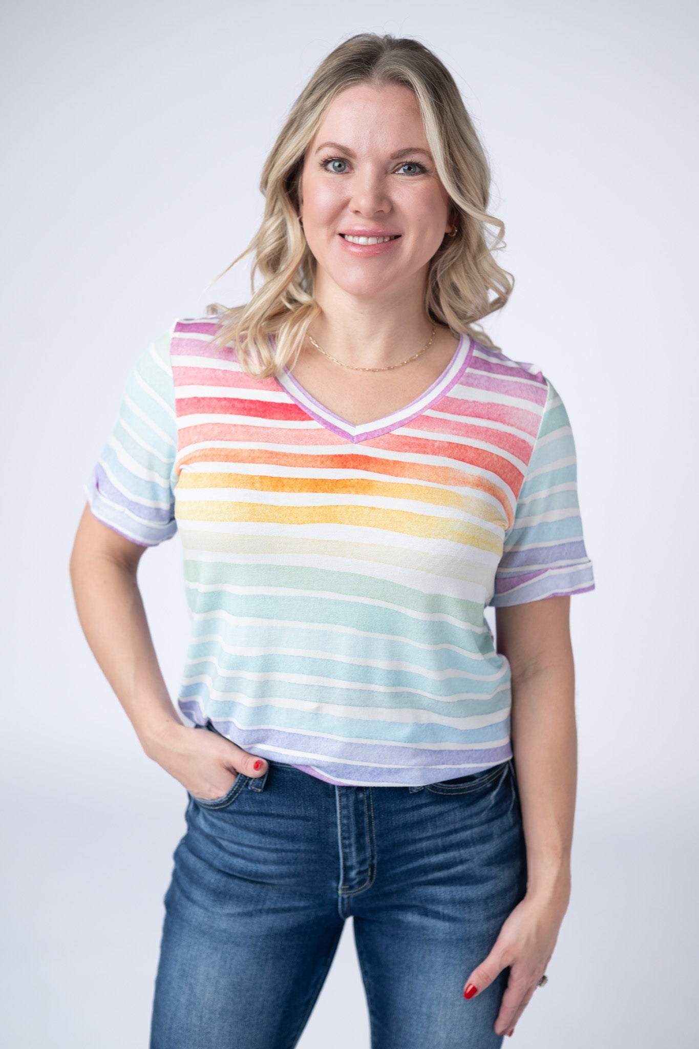 Sophie Top - Rainbow Stripes