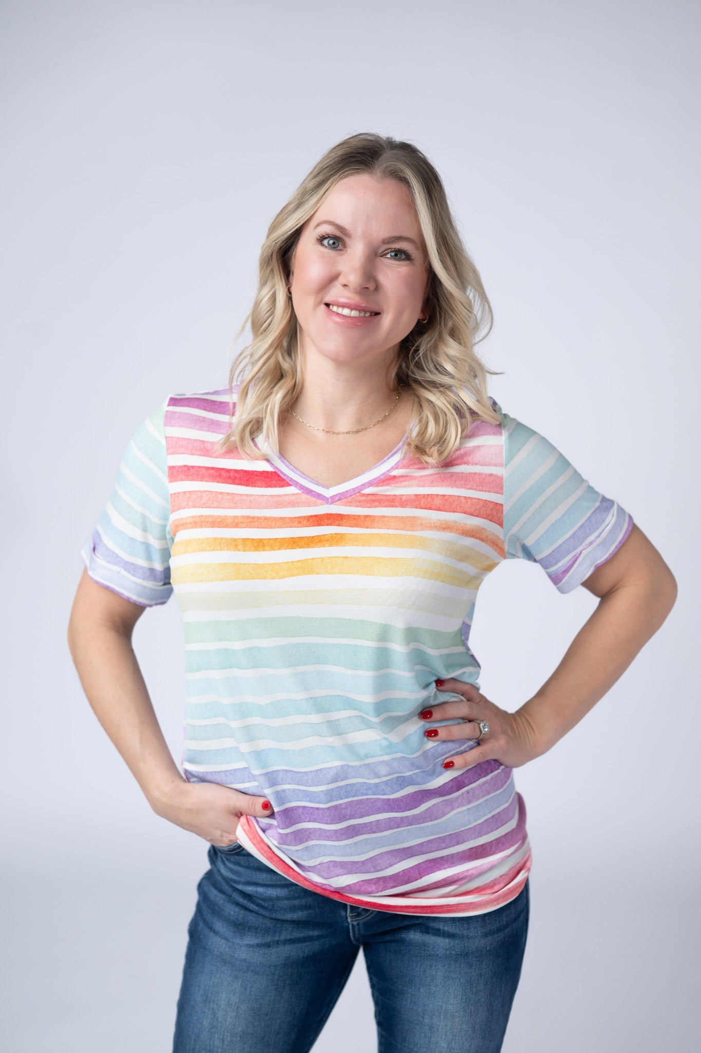 Sophie Top - Rainbow Stripes