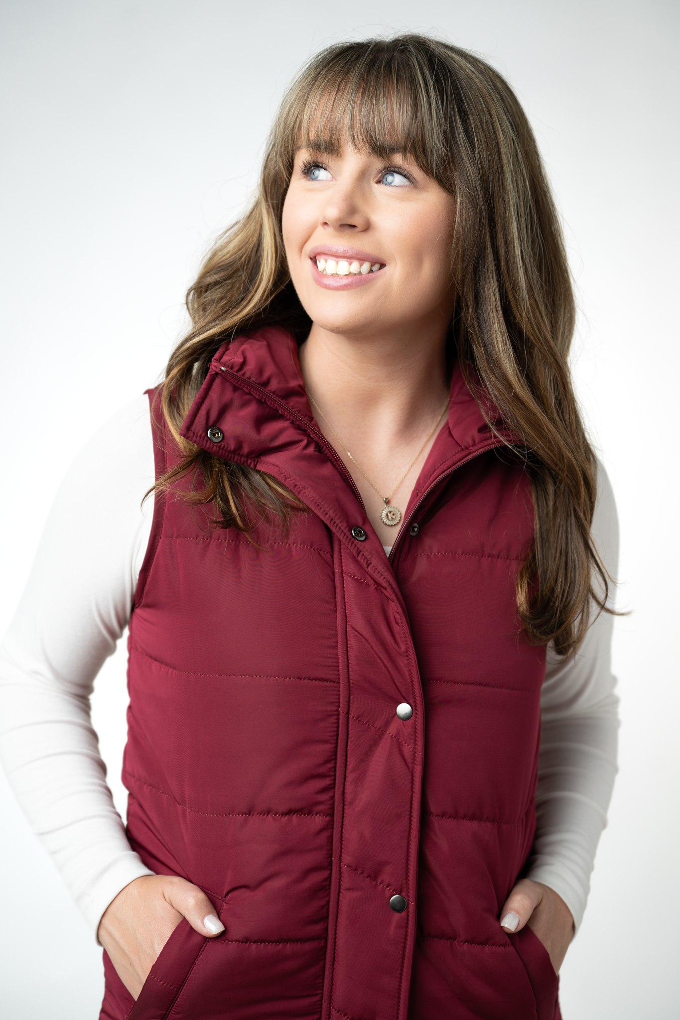 Harlow Long Vest - Burgundy
