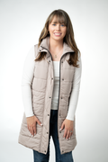Harlow Long Vest - Latte