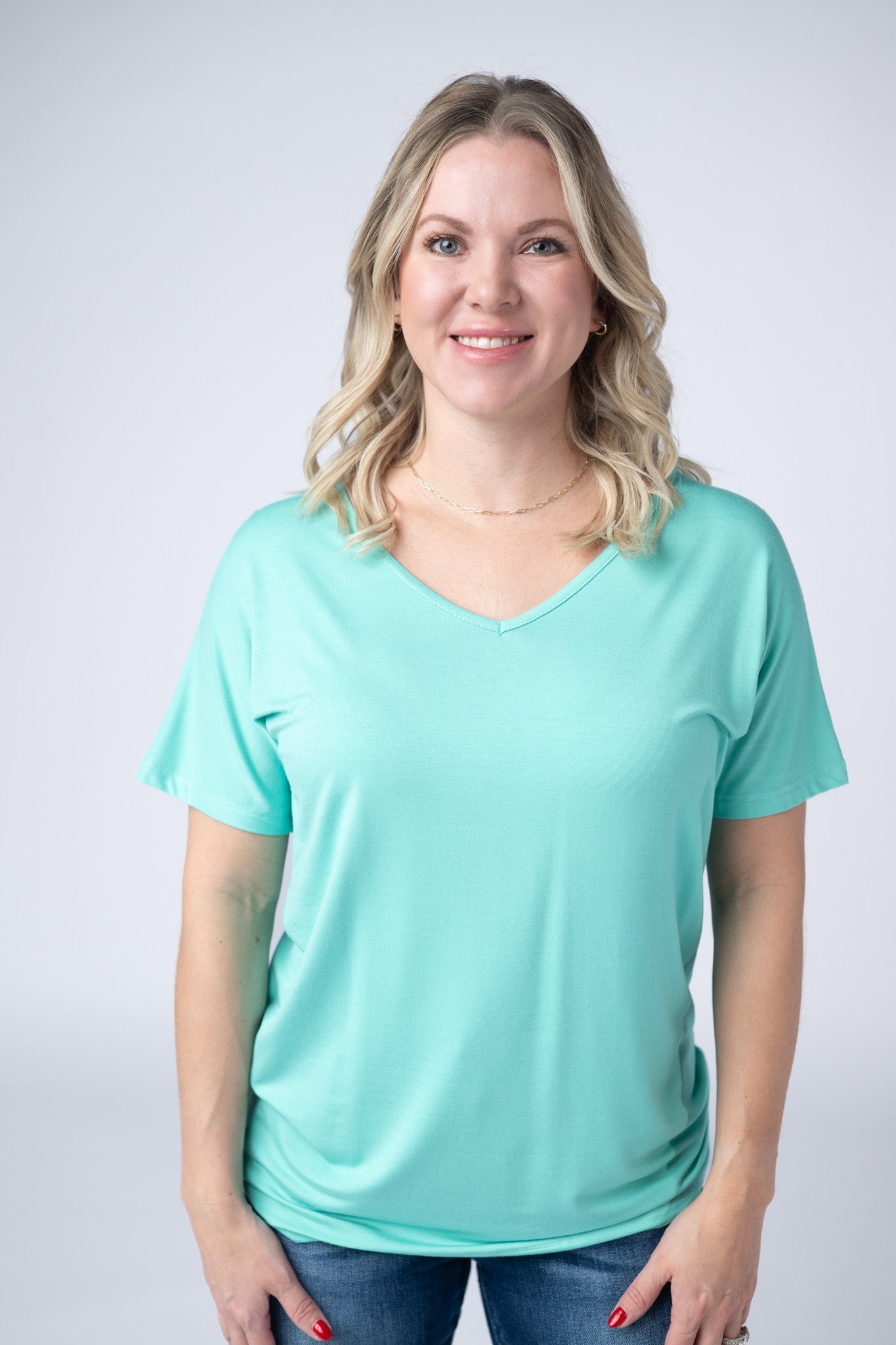 Chloe Cozy Tee - Turquoise