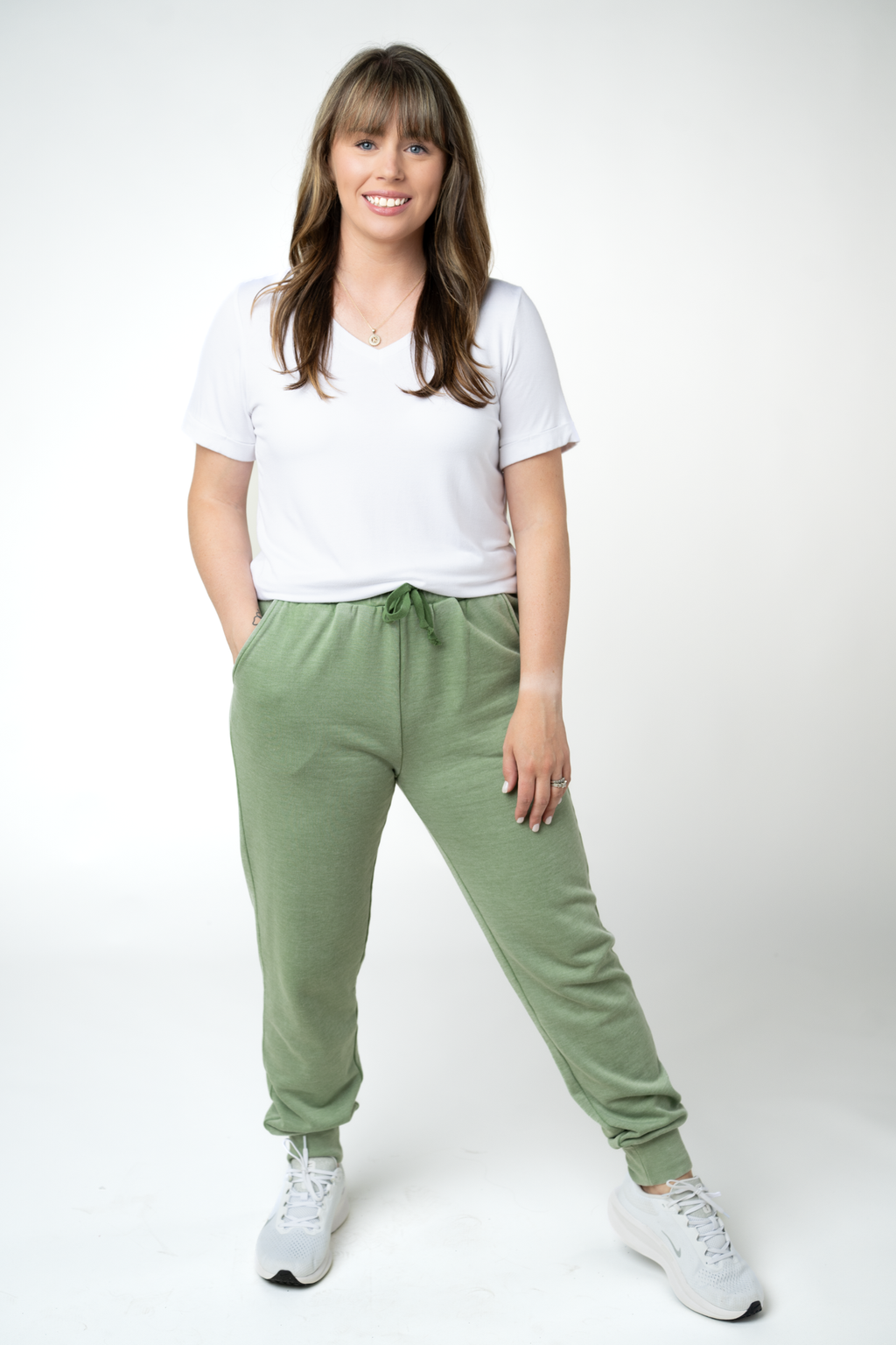 Vintage Wash Joggers - Olive