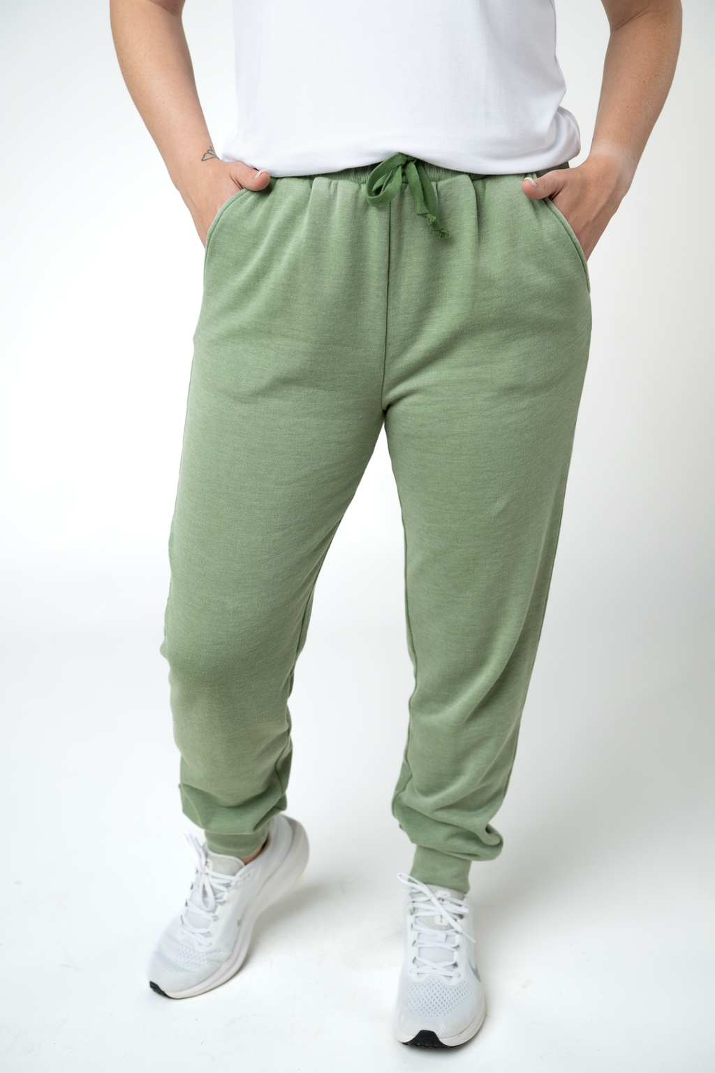 Vintage Wash Joggers - Olive