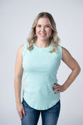 Morgan Micro Striped Tank - Turquoise