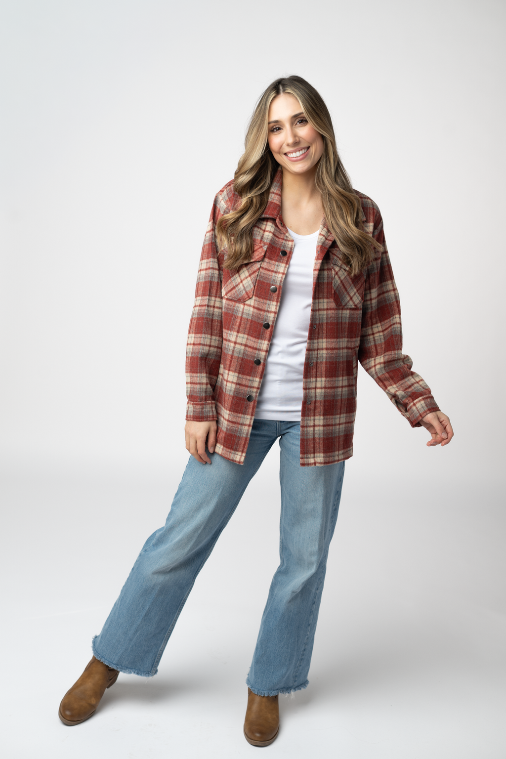 Norah Shacket - Brick Plaid