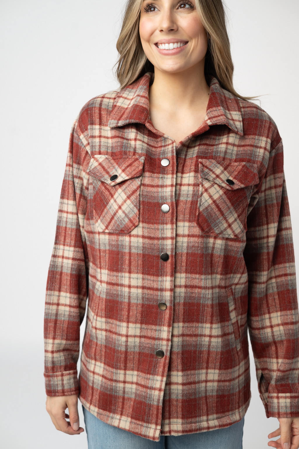 Norah Shacket - Brick Plaid