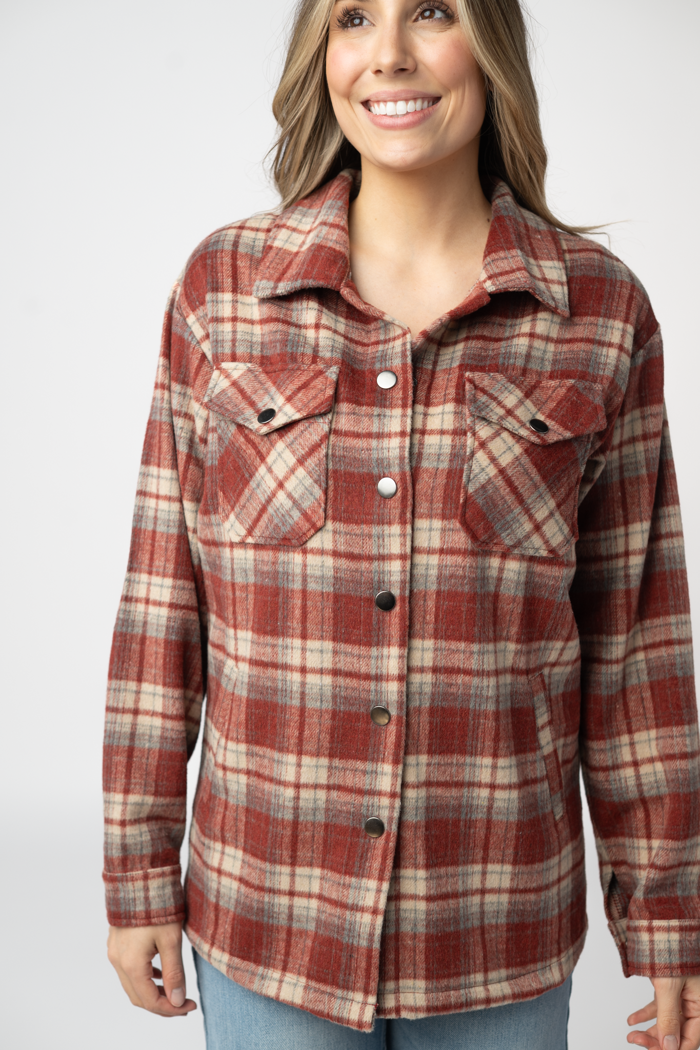 Norah Shacket - Brick Plaid