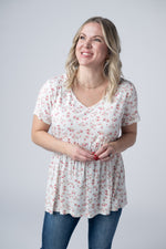 Load image into Gallery viewer, Sarah Ruffle Short Sleeve - Micro Pink Floral
