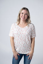 Load image into Gallery viewer, Chloe Cozy Tee - Micro Pink Floral

