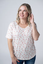 Load image into Gallery viewer, Chloe Cozy Tee - Micro Pink Floral
