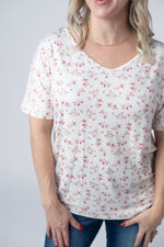 Load image into Gallery viewer, Chloe Cozy Tee - Micro Pink Floral
