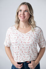 Load image into Gallery viewer, Chloe Cozy Tee - Micro Pink Floral
