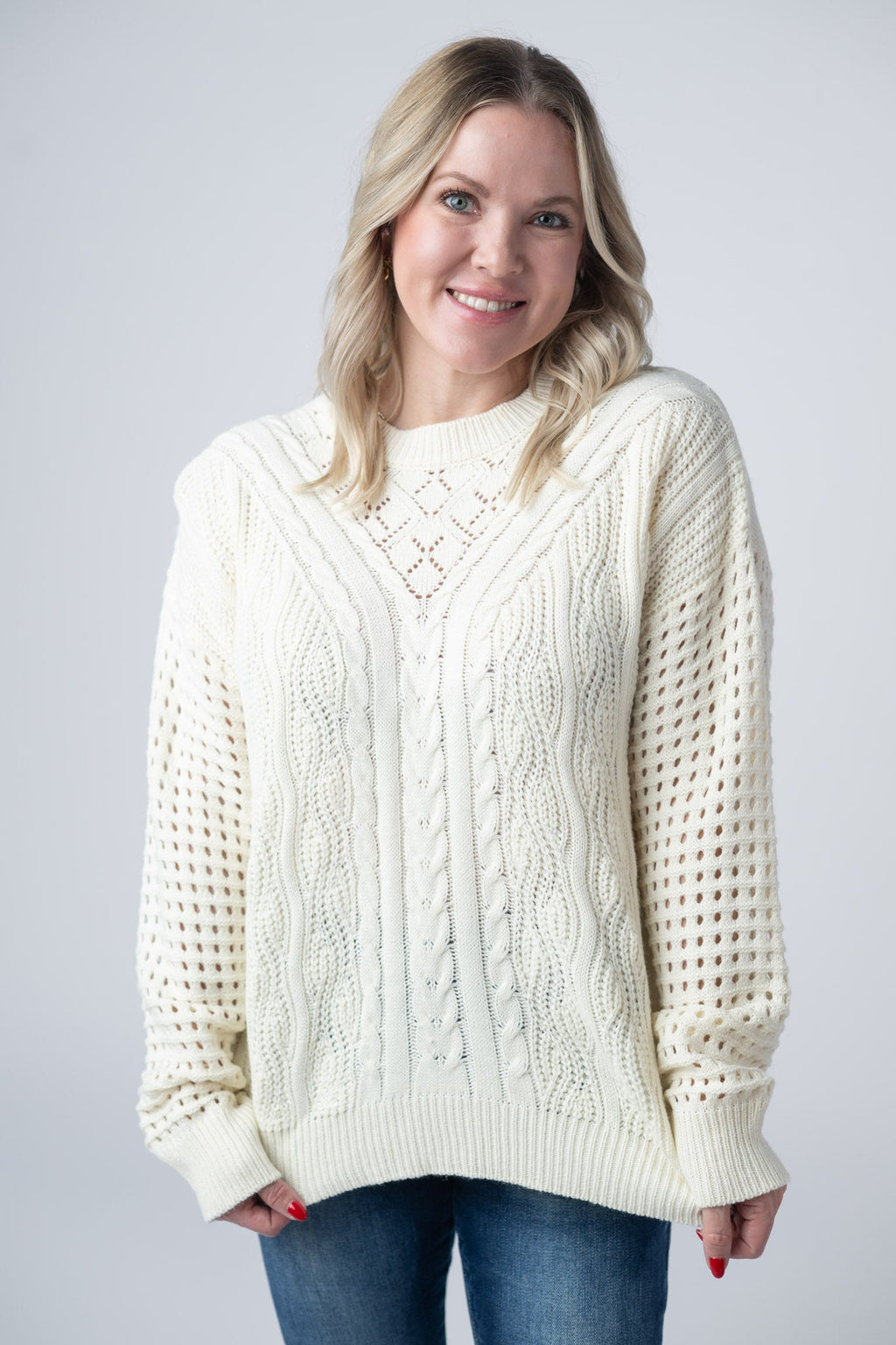 Jasmine Open Knit Sweater - Ivory