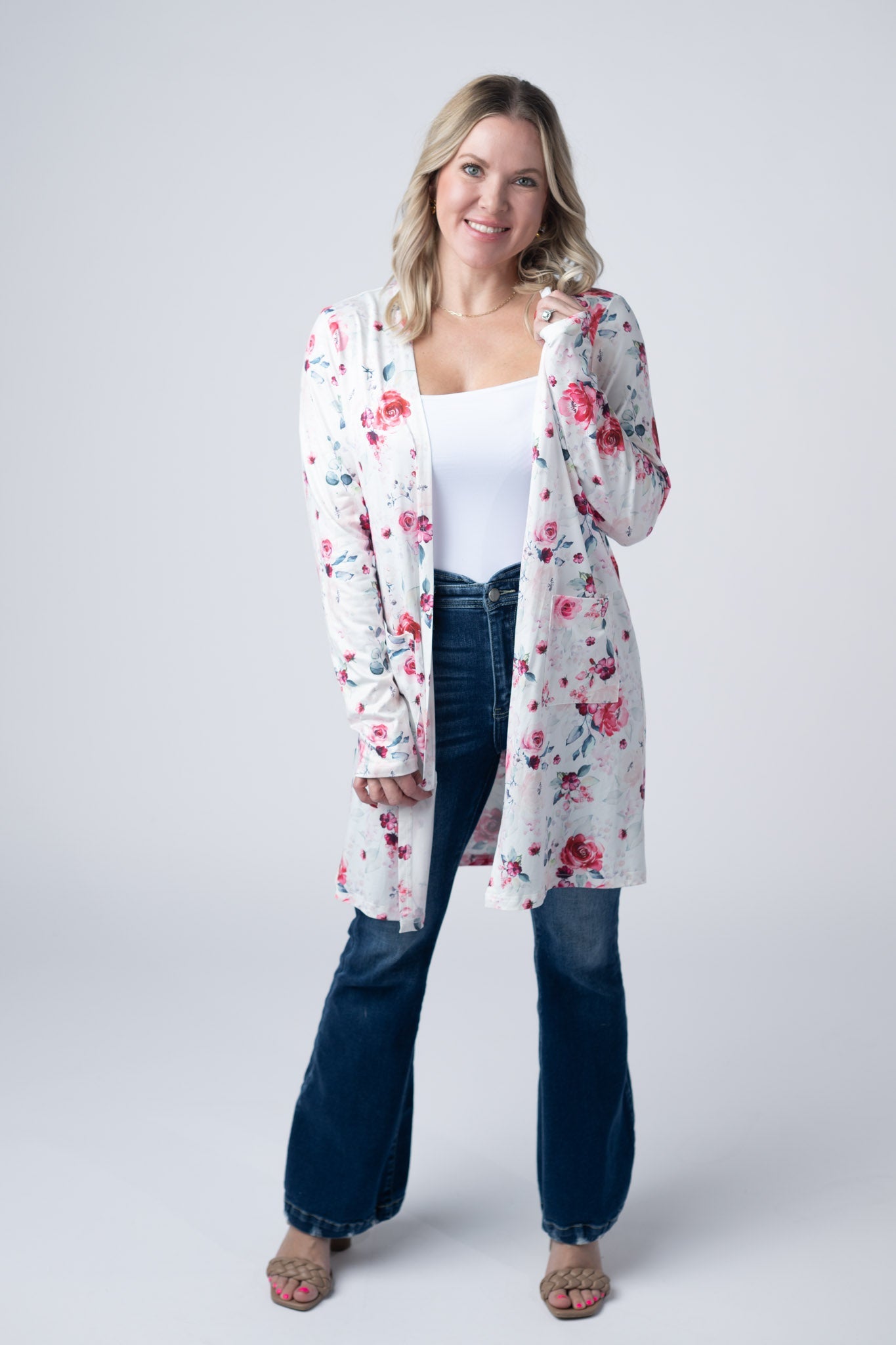 Classic Cardigan - Pink Bloom