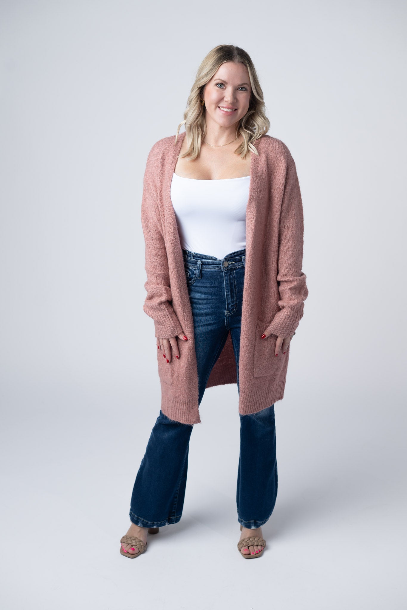 Madison Cozy Cardigan - Dusty Rose
