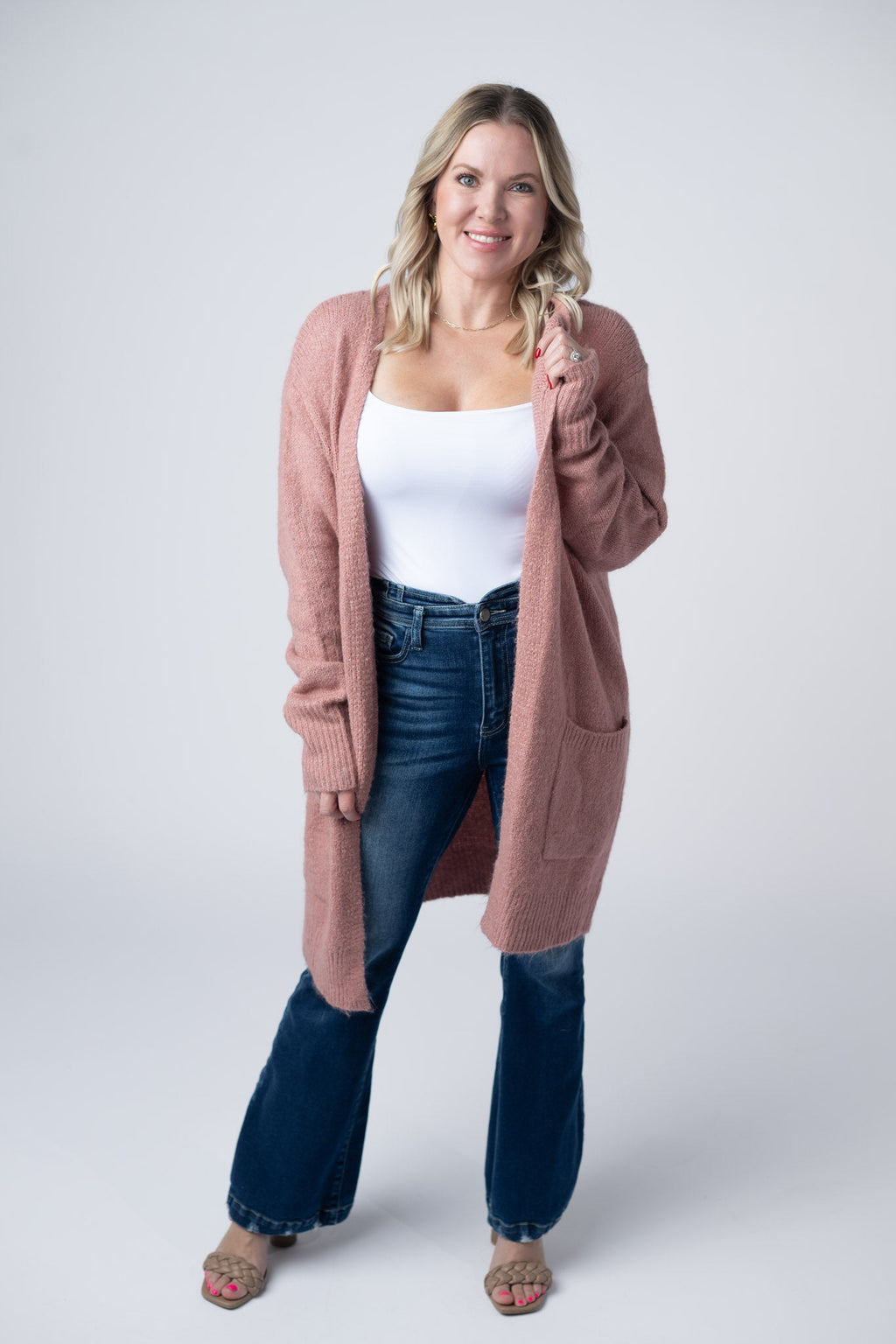 Madison Cozy Cardigan - Dusty Rose
