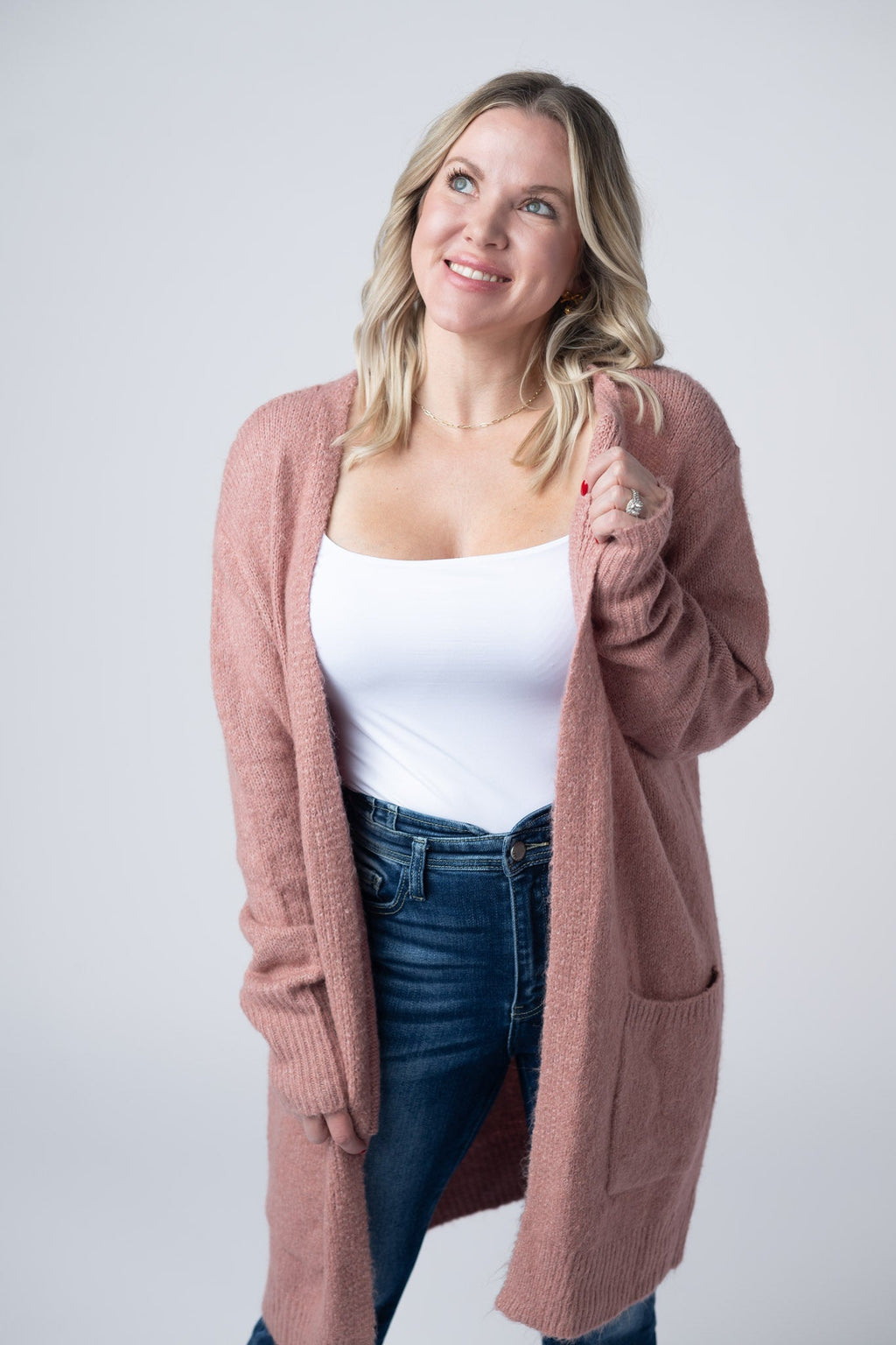 Madison Cozy Cardigan - Dusty Rose
