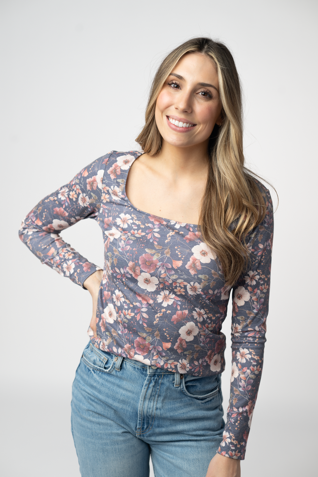 Alyssa Long Sleeve Top - Blushwood Floral
