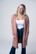 Madison Cozy Cardigan - Dusty Rose
