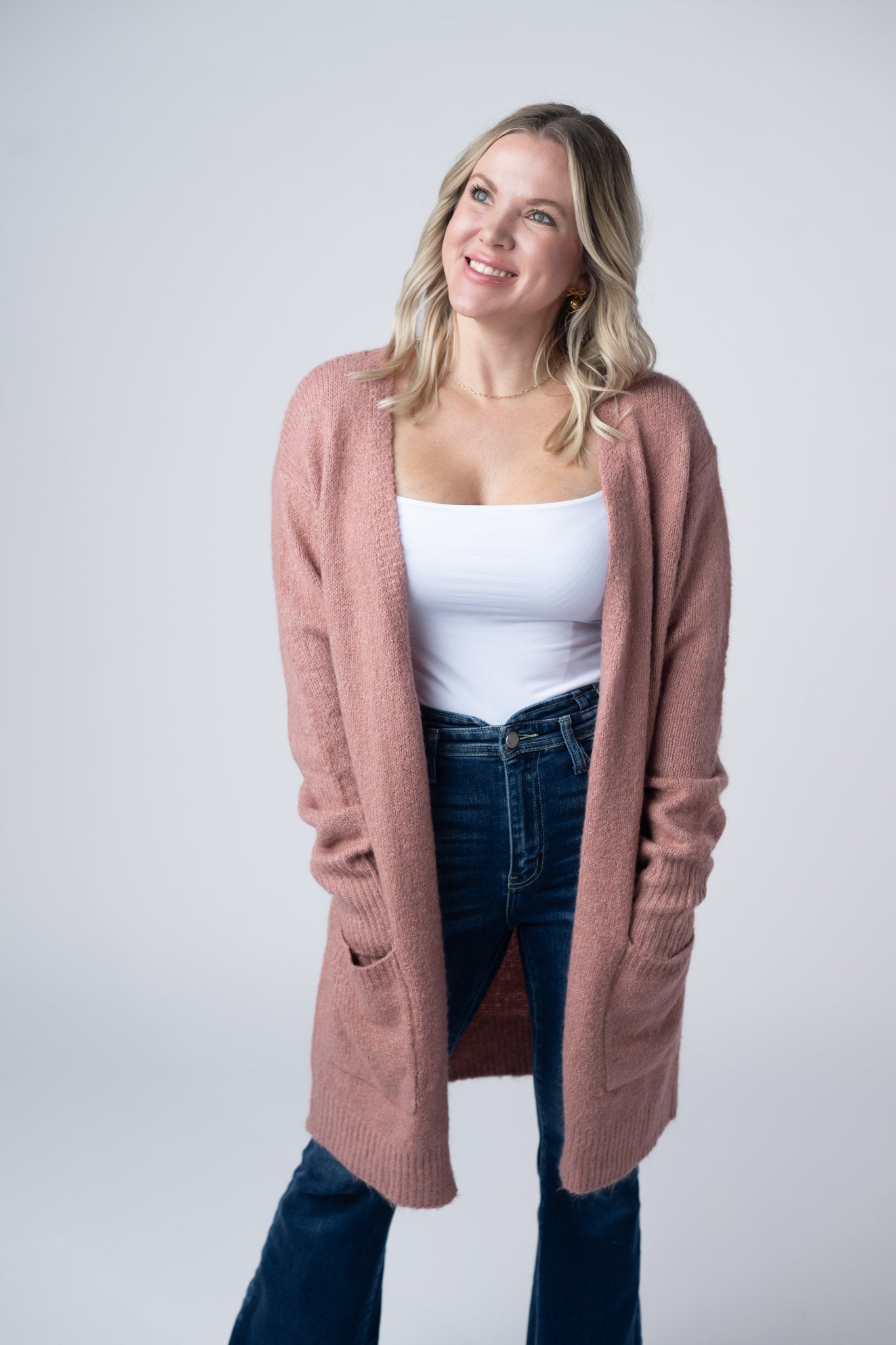 Madison Cozy Cardigan - Dusty Rose