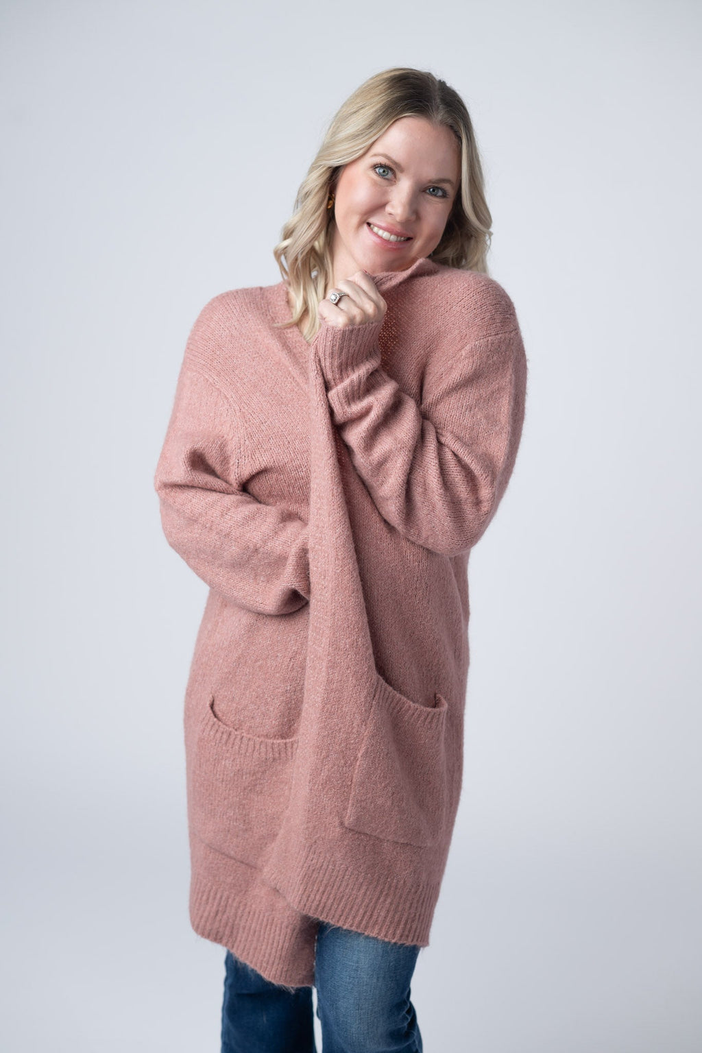 Madison Cozy Cardigan - Dusty Rose