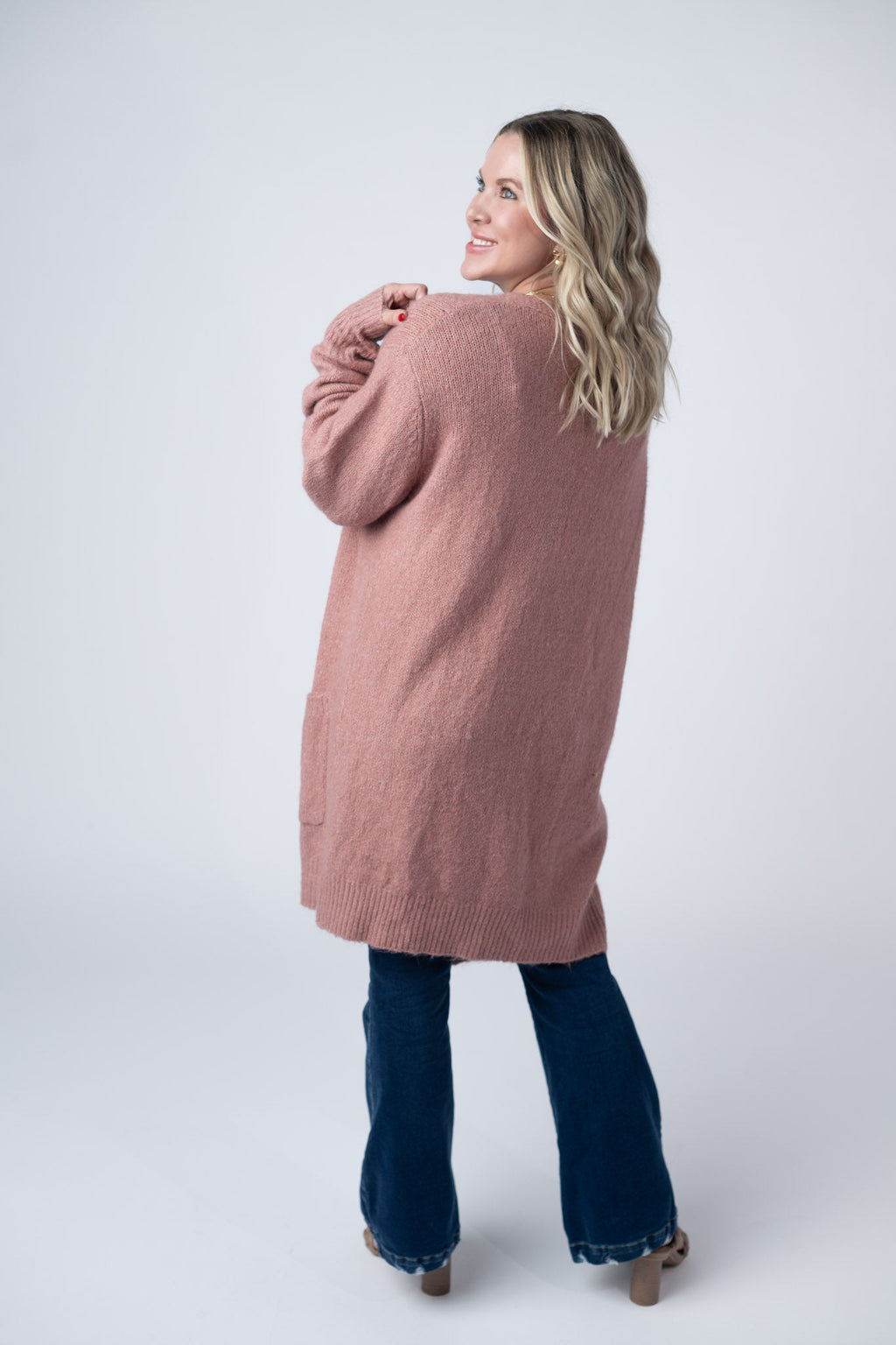 Madison Cozy Cardigan - Dusty Rose