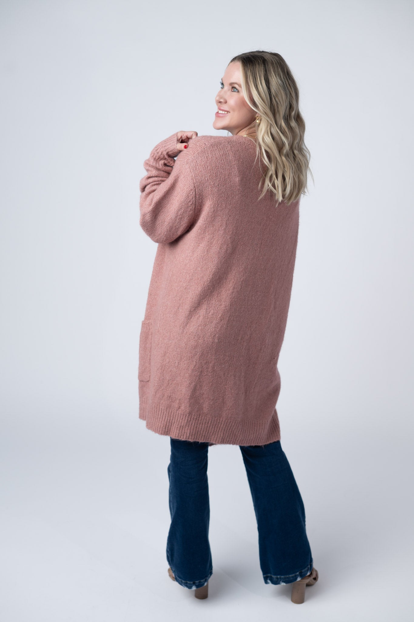 Madison Cozy Cardigan - Dusty Rose