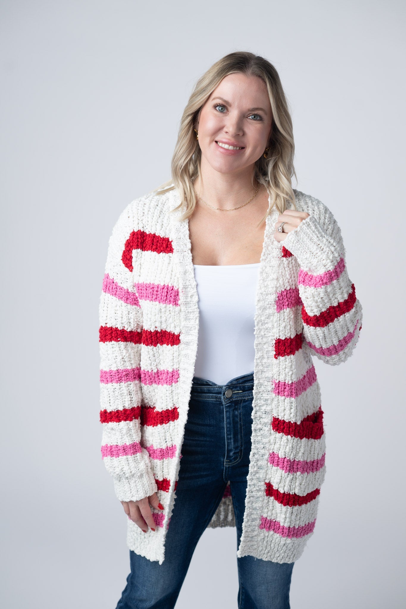 Stripe Cardigan - Valentine's Day