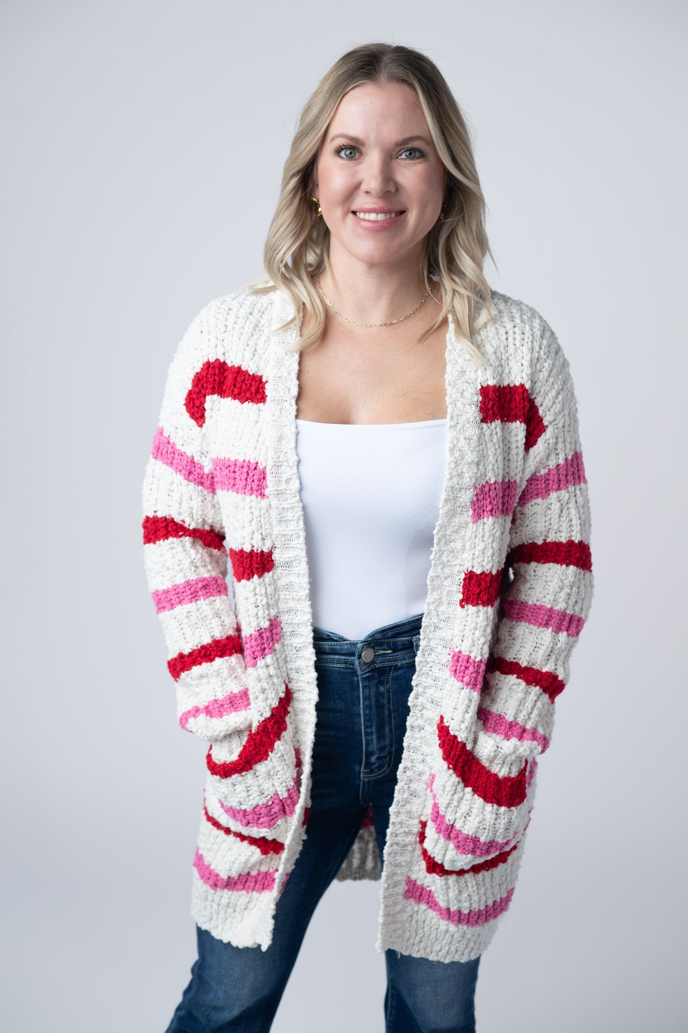 Stripe Cardigan - Valentine's Day
