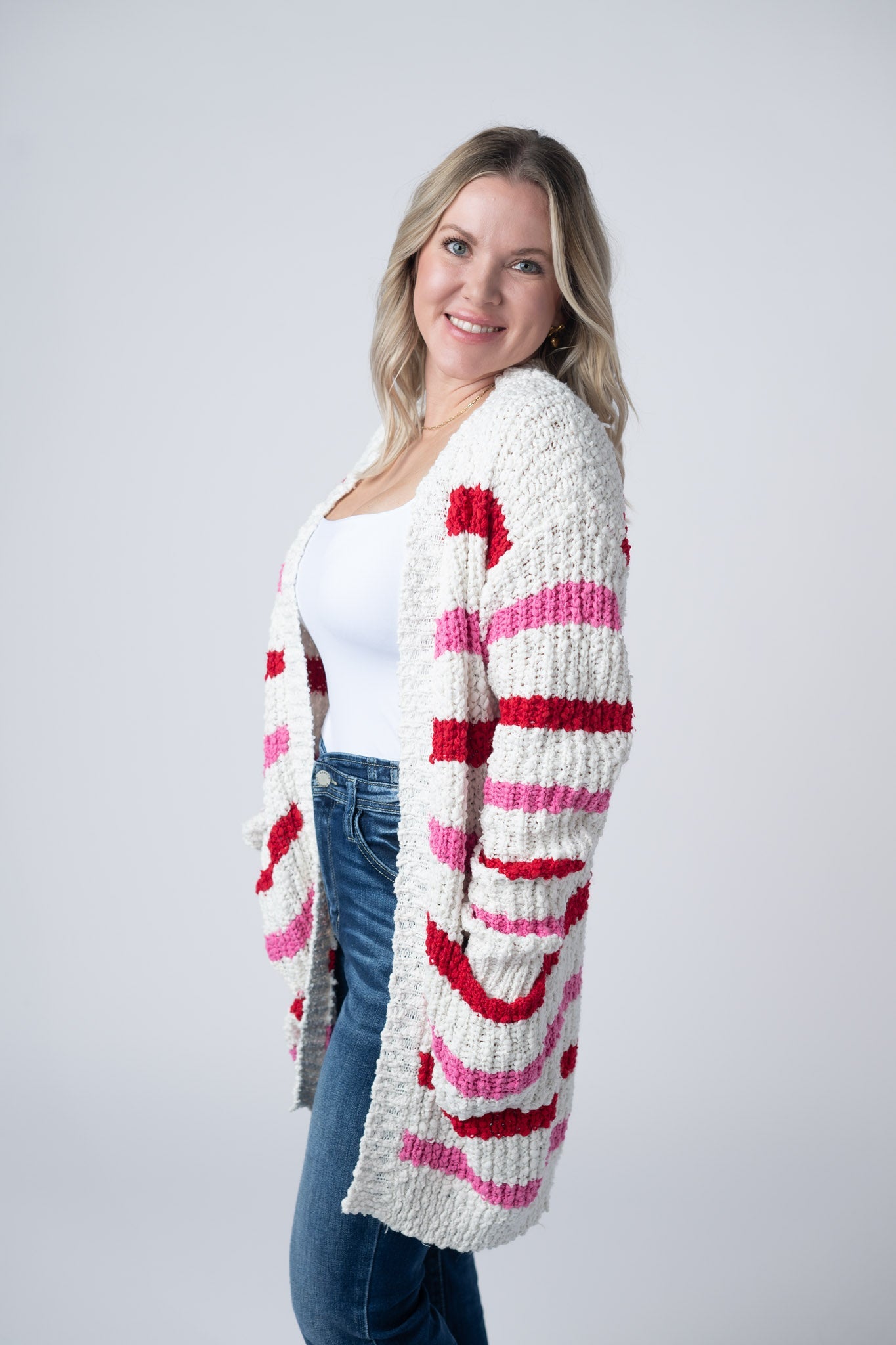 Stripe Cardigan - Valentine's Day