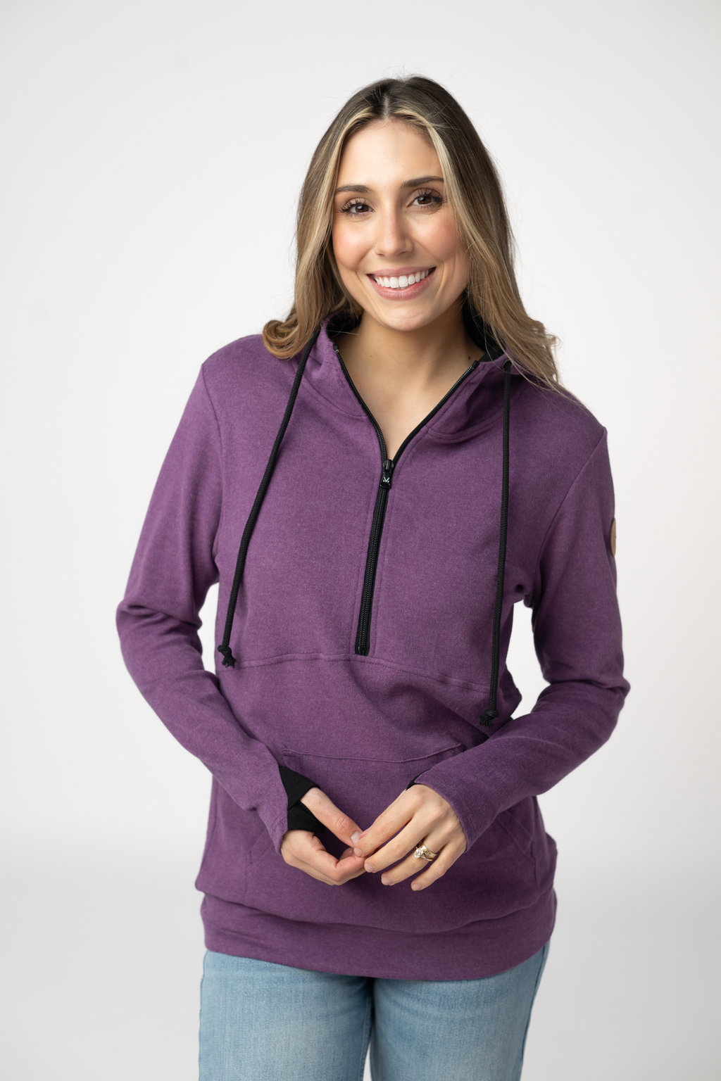 Classic HalfZip Hoodie - Black and Purple