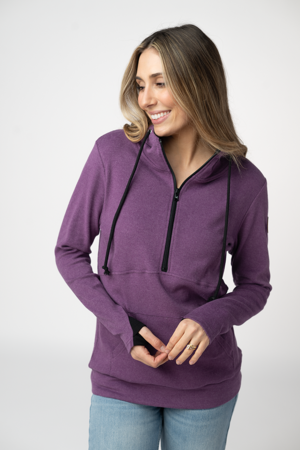 Classic HalfZip Hoodie - Black and Purple