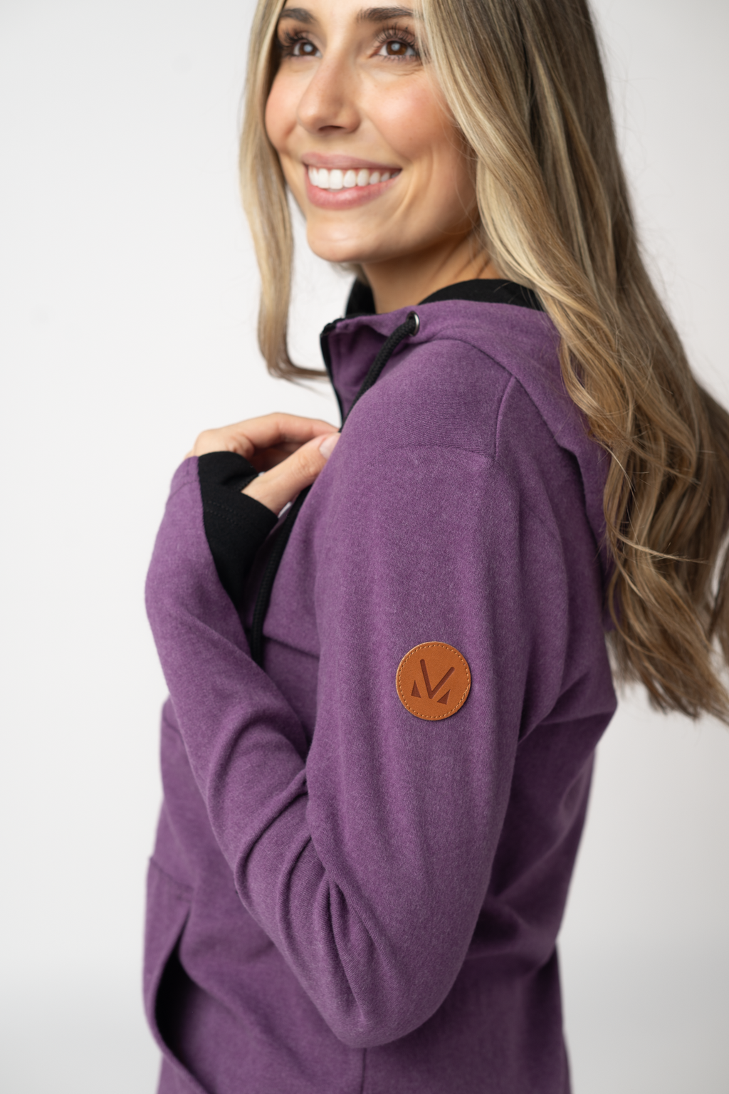 Classic HalfZip Hoodie - Black and Purple