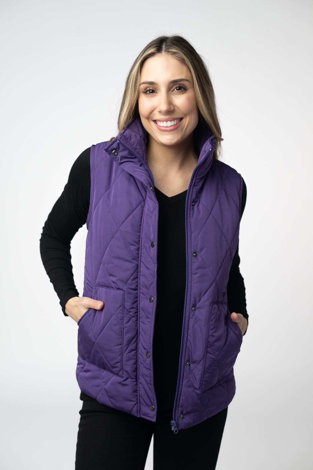 Remy Zip Up Vest - Purple