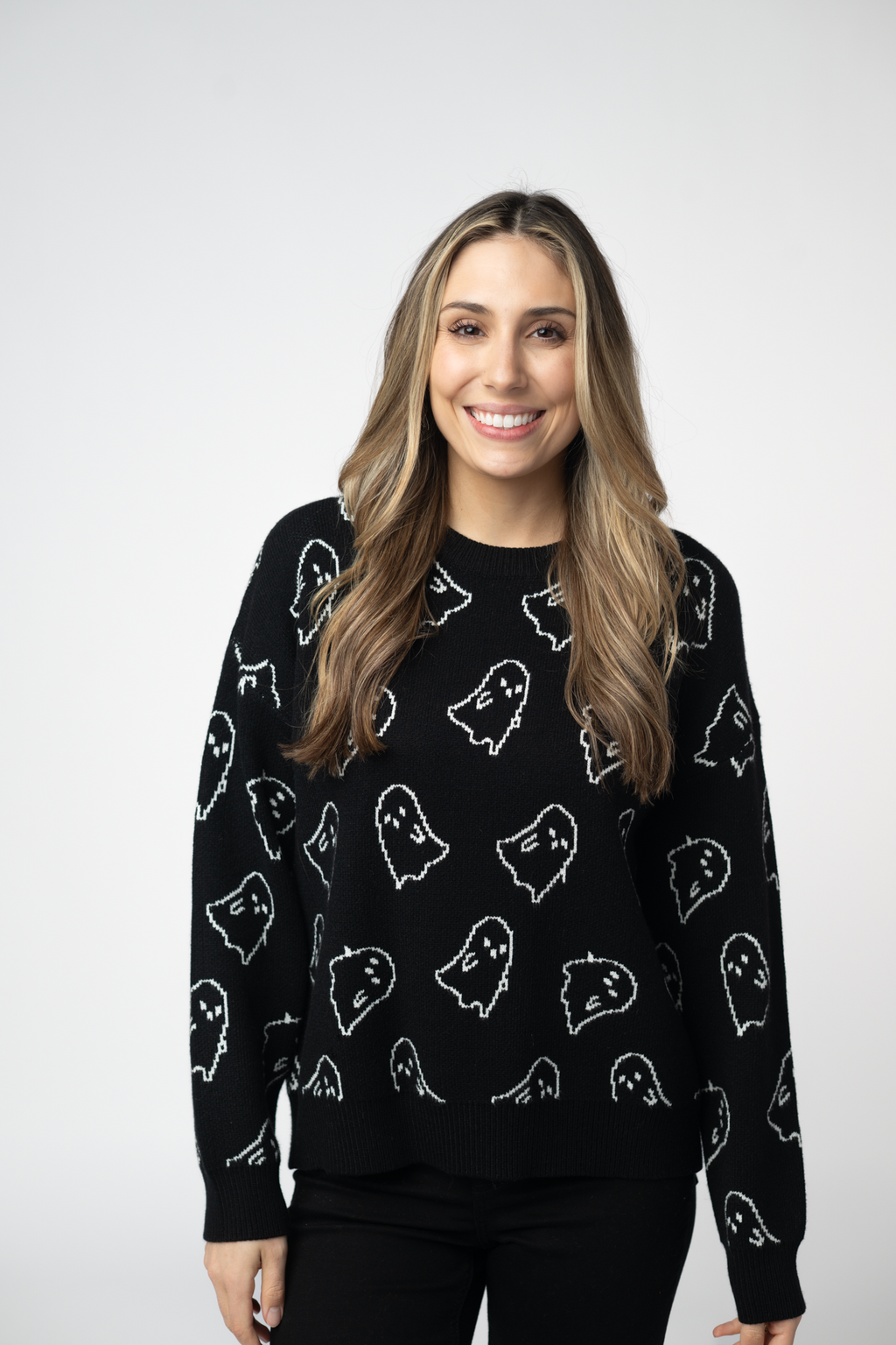 Ghost Pullover Sweater - Midnight Ghosts