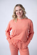 Corrine Ribbed Pullover Top - Coral