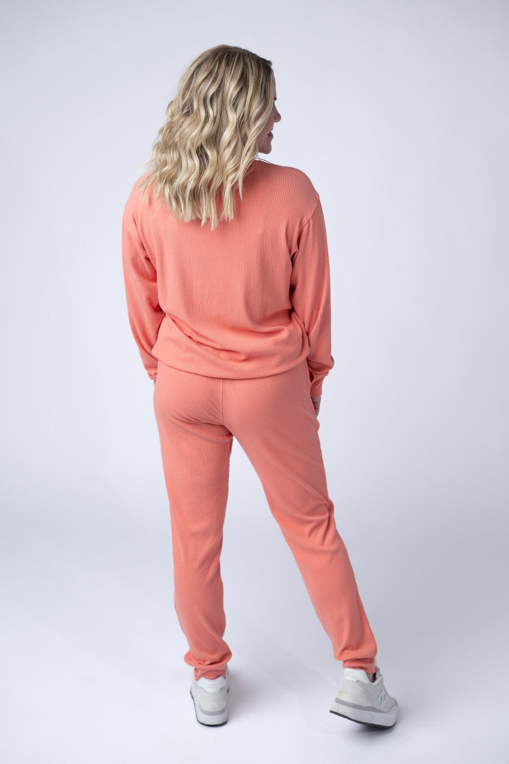 Corrine Ribbed Pullover Top - Coral