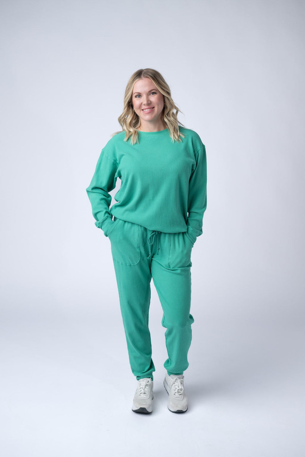 Corrine Ribbed Pullover Top - Emerald